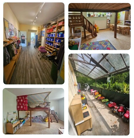 Collage von vier Bildern aus dem Kinderladen
